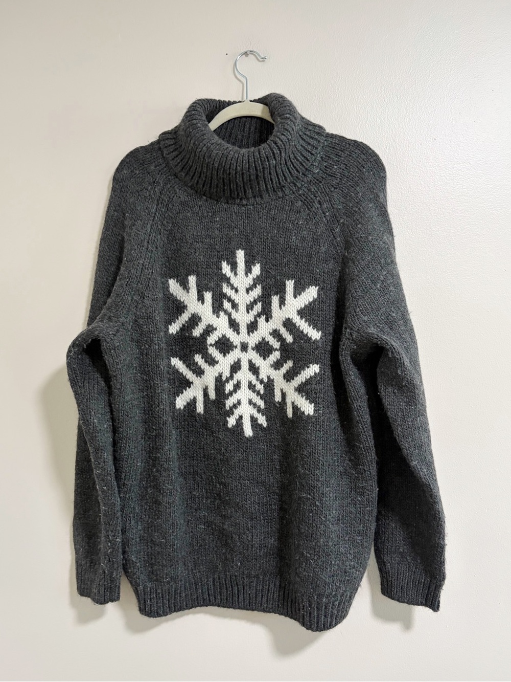 Gap Grey Snowflake Turtleneck Sweater Size XXL